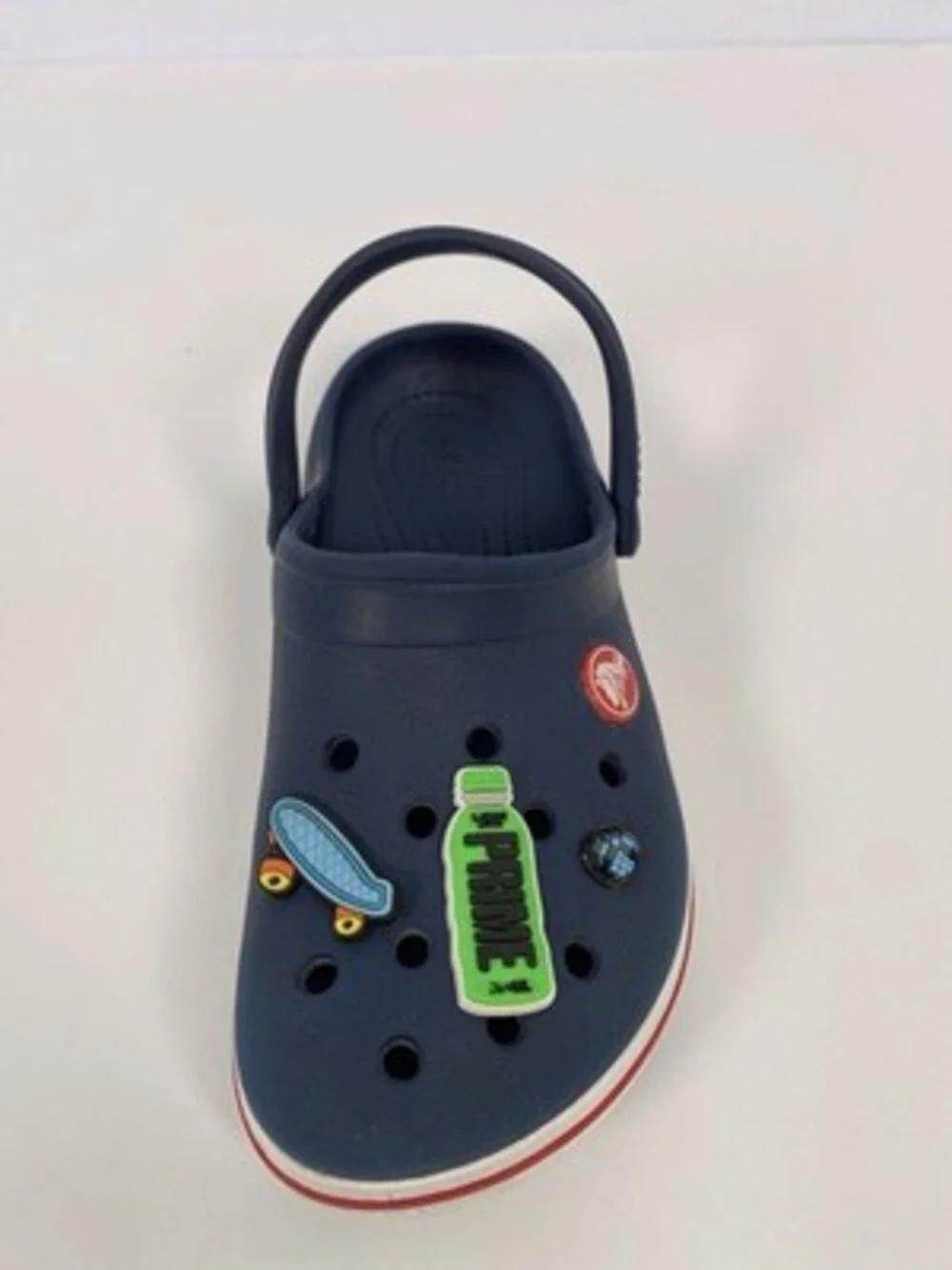 Crocs Unisex Navy Clog Sandals size C13 W/Charms.